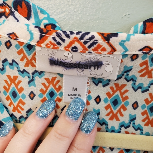 Dressbarn Sheer Top 3/4 sleeve - Picture 2 of 5